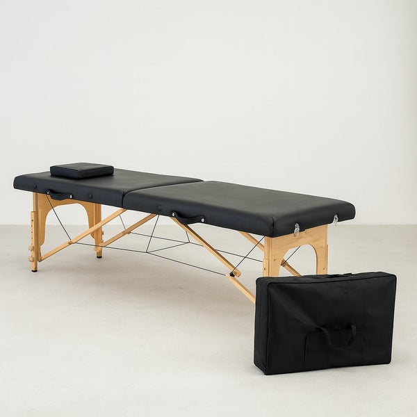 Navy Blue Portable Leather Massage Table + Carry Bag Carousel 1