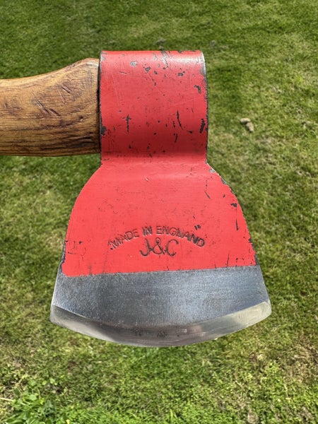 Beautiful vintage JENKS AND CATTELL D/sided stamped axe with original handle Carousel 1