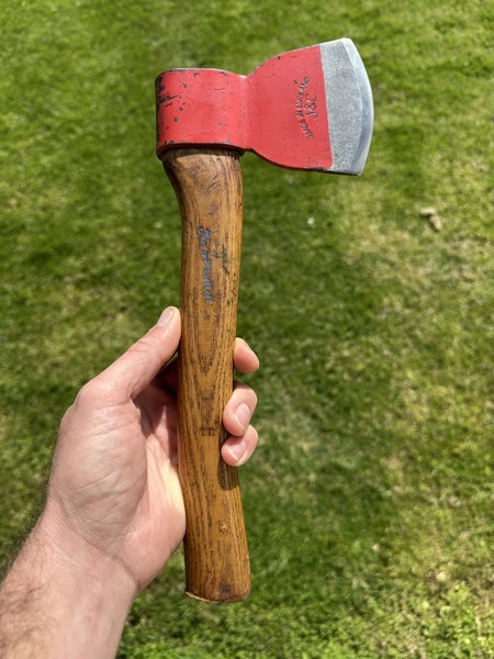 Beautiful vintage JENKS AND CATTELL D/sided stamped axe with original handle Carousel 2