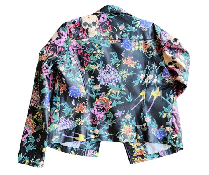 Cooper by Trelise Cooper Goat Leather Jacket – “Rocker Bye Baby” Skull Floral Carousel 2