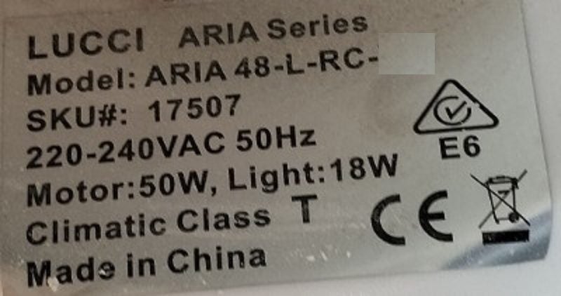 Ceiling Fan with light. Black. LUCCI Aria 48-L-RC Carousel 8