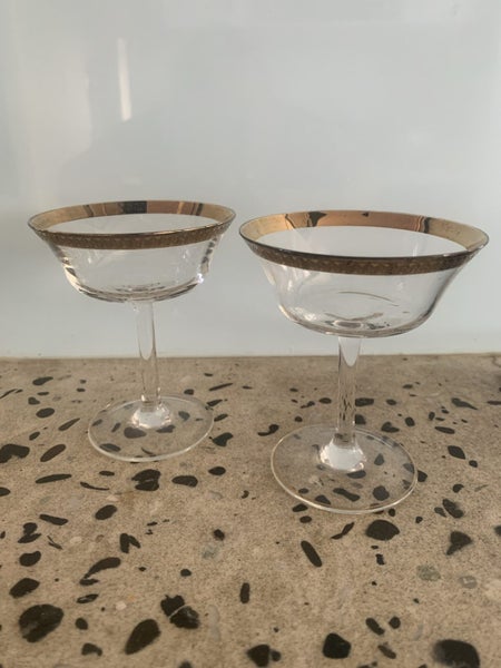 ‘Downton Abbey’ tiny champagne saucers - etched Carousel 1