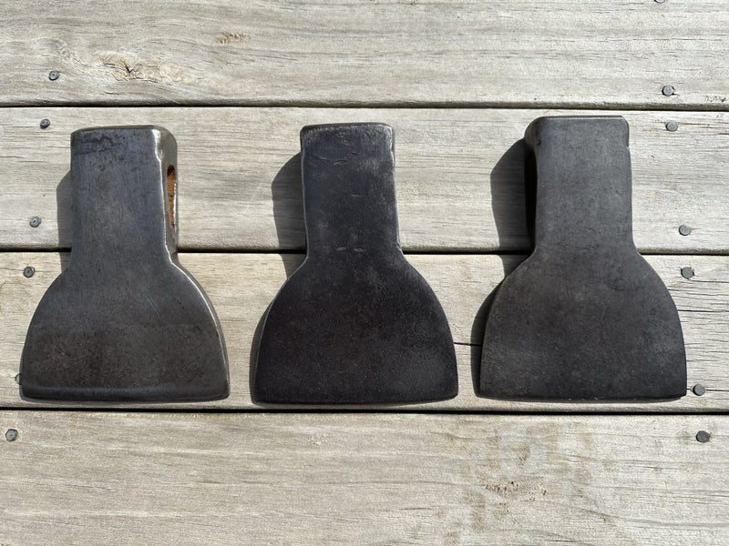 $1 reserve. 3x identical vintage hewing axe / hatchet heads (unmarked). Carousel 2