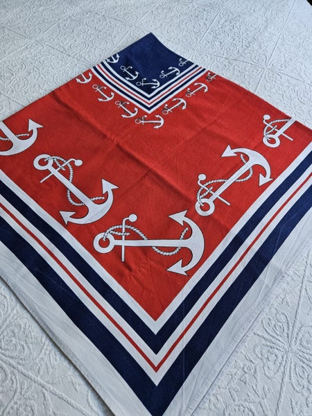 Red White & Blue Anchor Table Cloth Carousel 1