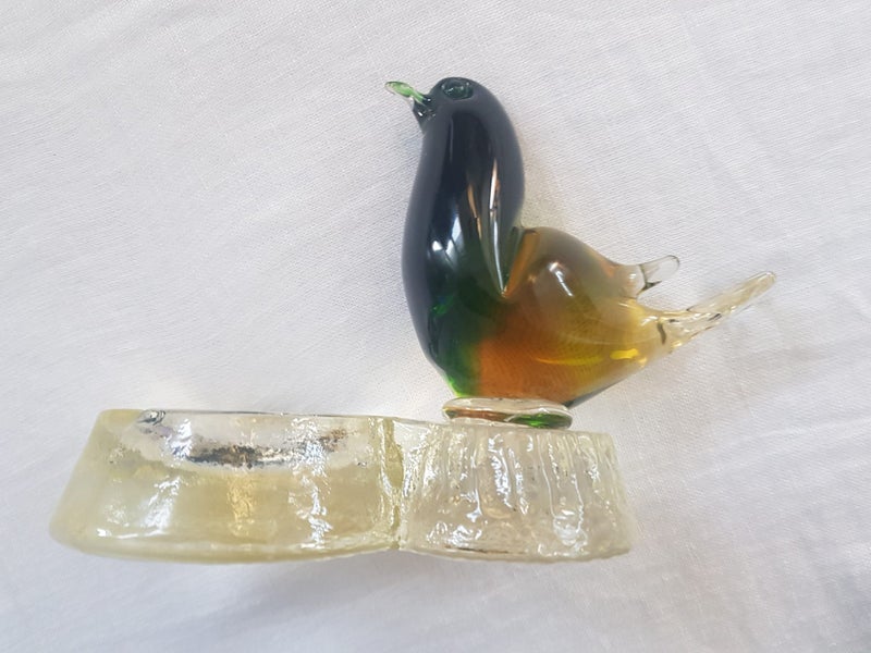 Mid century ashtray and glass bird. Carousel 2