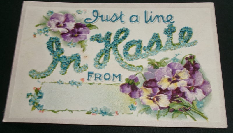 Just A Line In Haste - Pansies Carousel 1