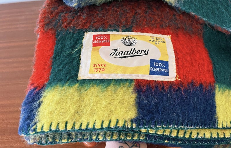 Vintage Blanket 100% Virgin Wool “Faalberg” from Holland Carousel 2