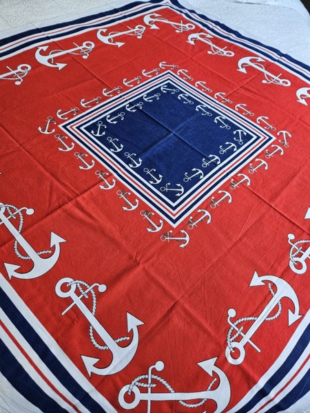 Red White & Blue Anchor Table Cloth Carousel 2