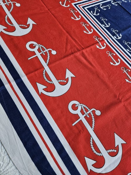 Red White & Blue Anchor Table Cloth Carousel 3
