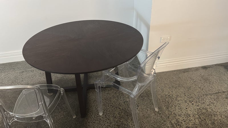 Camerich Vessel Round Dining Table – $2,415 RRP brown walnut63723106345474111