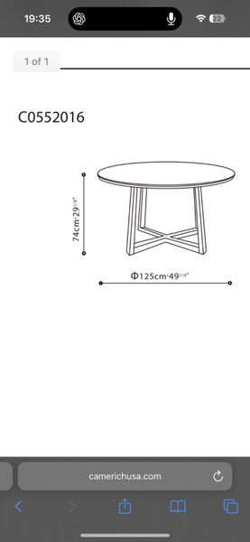 Camerich Vessel Round Dining Table – $2,415 RRP brown walnut63723106345474113