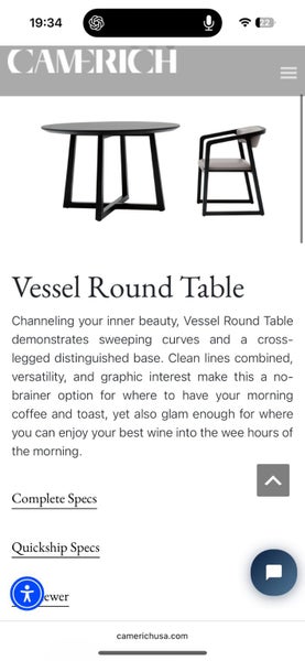 Camerich Vessel Round Dining Table – $2,415 RRP brown walnut63723106345474114