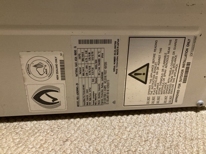 Rinnai infinity gas water heater Carousel 2