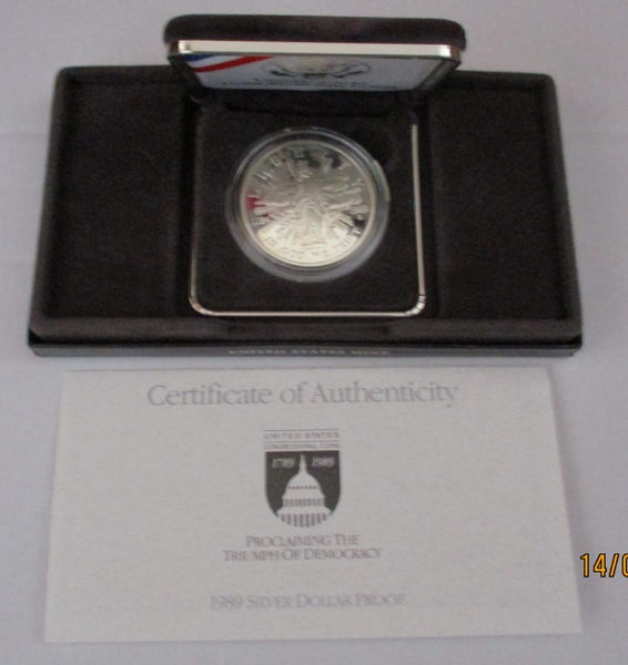 1989 US Congressional $1 silver proof. Carousel 1