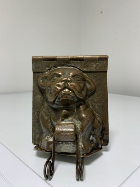 Original Rare New York Metal English Bulldog Antique Chocolate Mould Puppy Bonzo Carousel 1