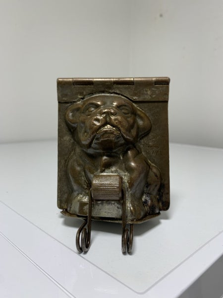 Original Rare New York Metal English Bulldog Antique Chocolate Mould Puppy Bonzo Carousel 2