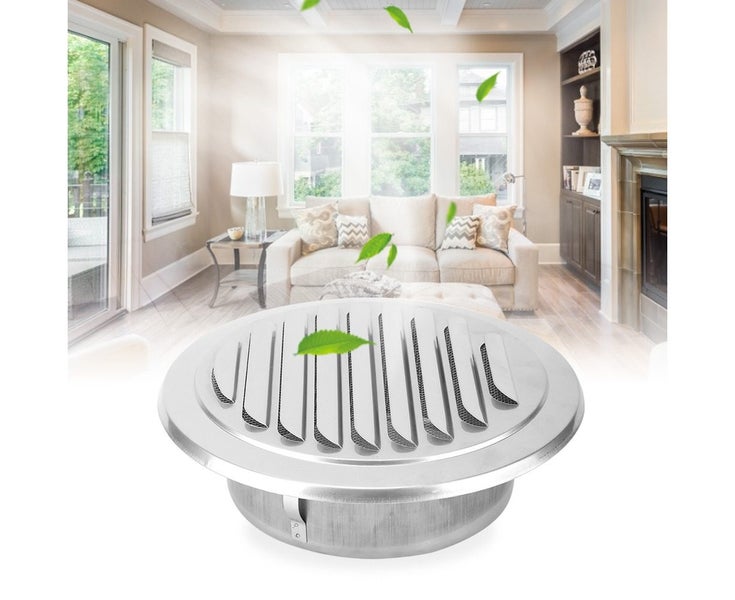 Stainless Steel Flat Round Air Outlet Air Vent Ducting Ventilation Cover Extr Carousel 5