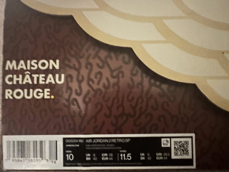 Jordan 2 maison chateau rouge US 10 Brand New in box ! Carousel 6