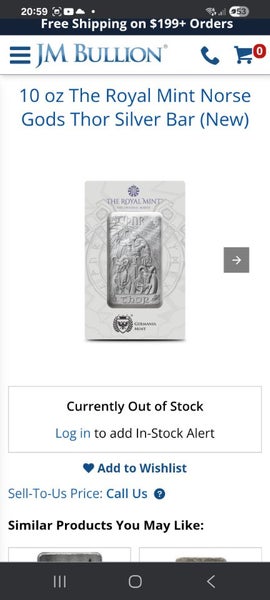 STUNNING 10oz PURE SILVER THOR BAR Carousel 2