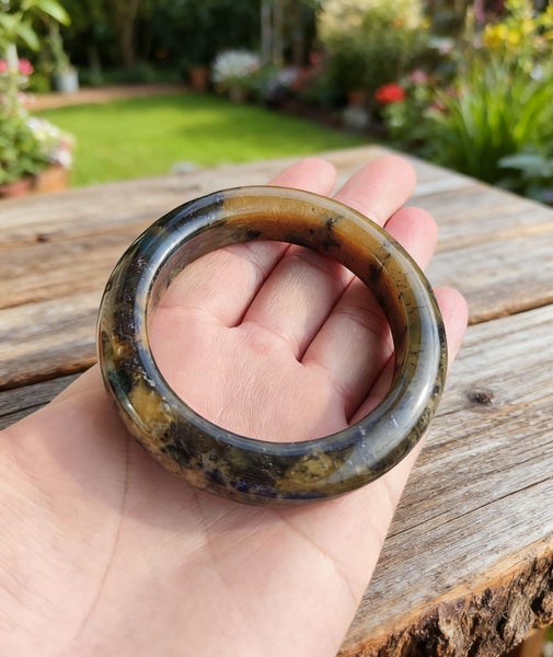 61mm Authentic Jade Bangle Natural Serpentine Grade A B20-61-2 Carousel 1