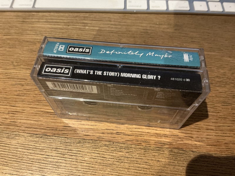 Oasis 2 x original Australian cassette tape Definitely maybe Morning Glory Carousel 2