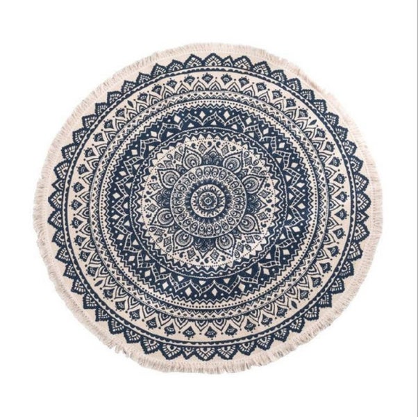 Cotton Linen Carpets Floor Mats Blanket Carousel 2