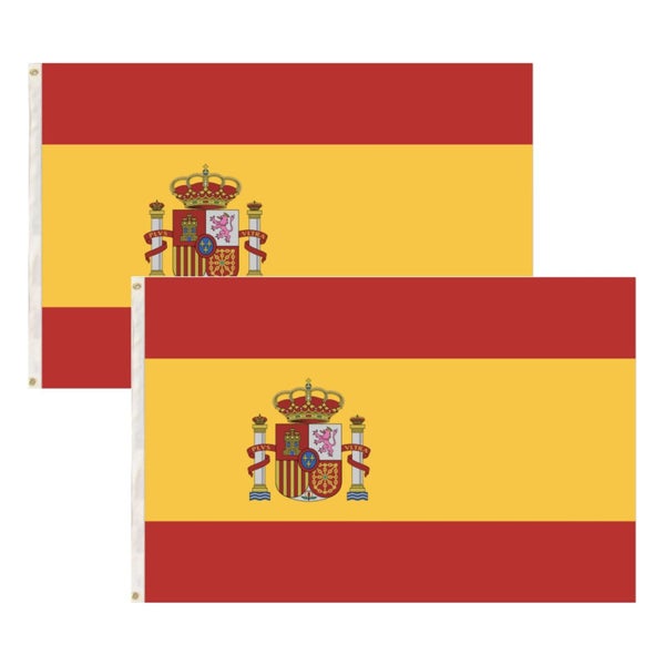 2x Spain Spanish Country Flags Heavy Duty Outdoor Espa a - 150cm x 90cm Carousel 1