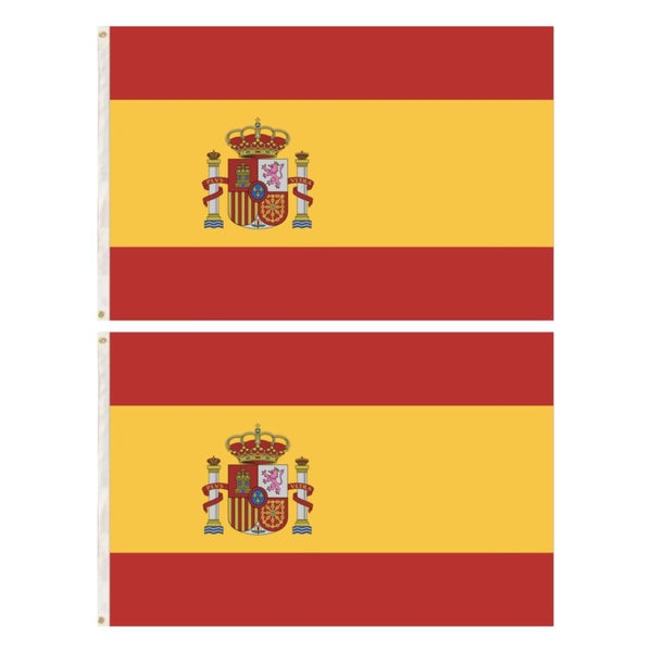 2x Spain Spanish Country Flags Heavy Duty Outdoor Espa a - 150cm x 90cm Carousel 2