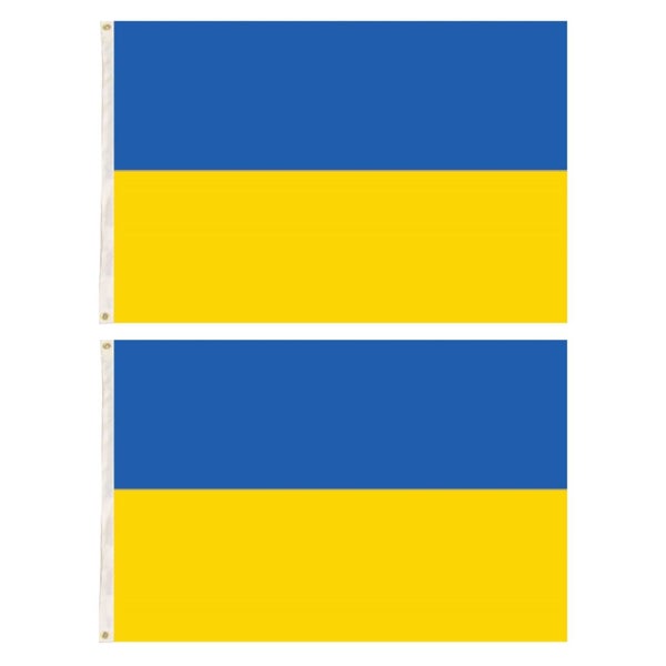 2x Ukraine Country Flags Ukrainian Heavy Duty with Metal Eyelets - 150cm x 90cm Carousel 2
