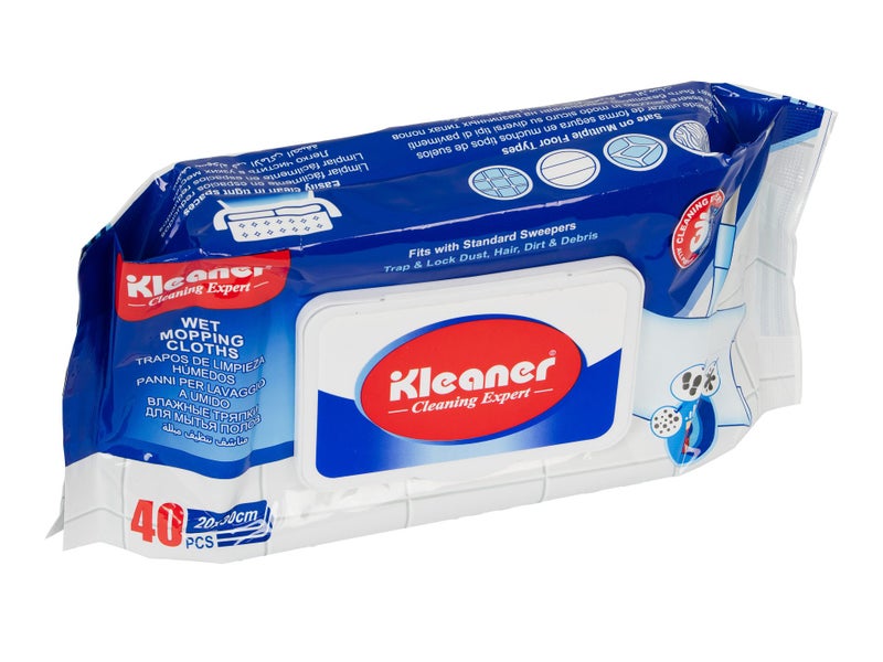 Wet Mopping Cloths Refill - Pack of 40 - 20cm x 30cm Carousel 1