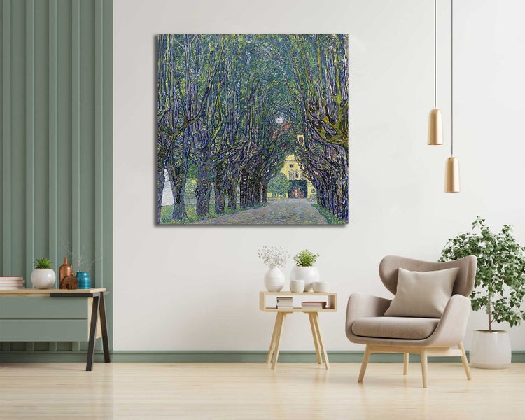 Framed $1 RESERVE 1 Panel Canvas Print - Allee at Schloss Kammer by Gustav Klimt Carousel 2