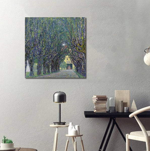 Framed $1 RESERVE 1 Panel Canvas Print - Allee at Schloss Kammer by Gustav Klimt Carousel 3