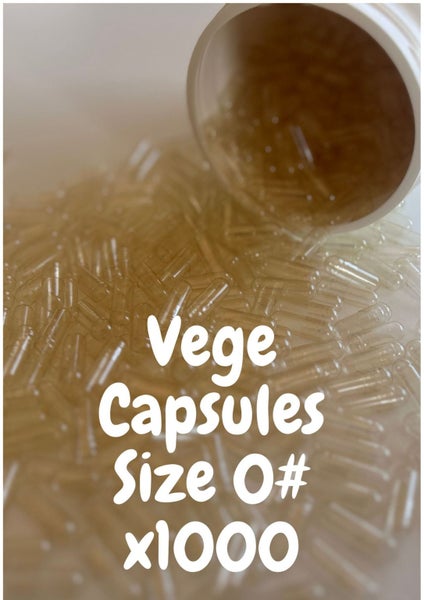 HPMC EMPTY CAPSULES - SIZE "0" VEGETARIAN x 1,000 Carousel 1