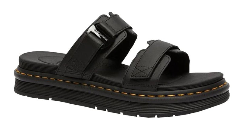 Dr. Martens Womens Chilton Slide Leather Sandal w/ Adjustable Strap-Black Hydro Carousel 1