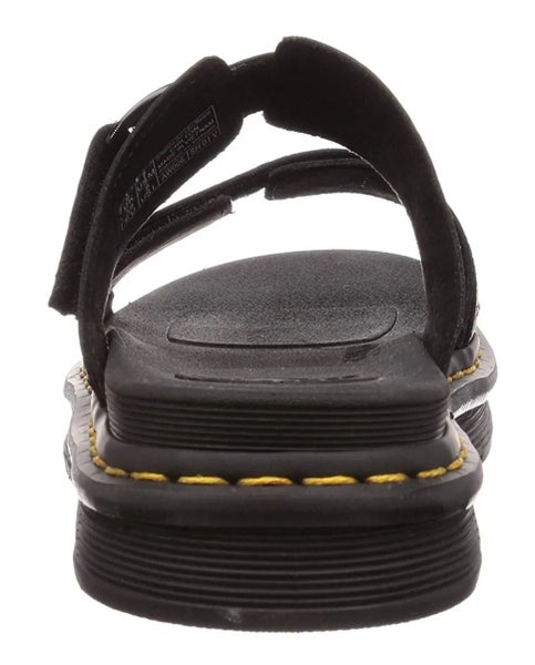 Dr. Martens Womens Chilton Slide Leather Sandal w/ Adjustable Strap-Black Hydro Carousel 7