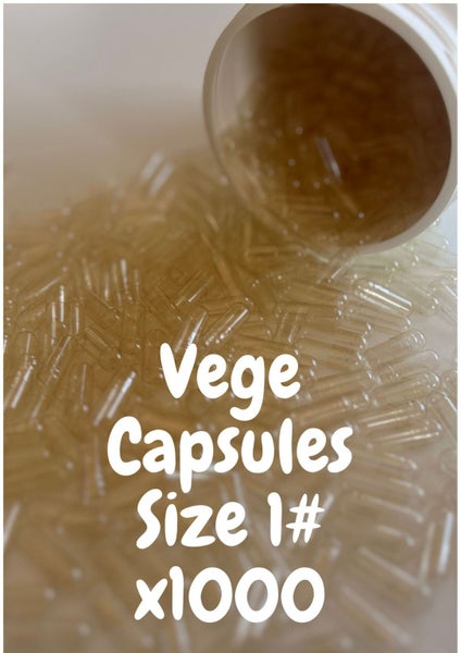 HPMC EMPTY CAPSULES - SIZE "1" VEGETARIAN x 1,000 Carousel 1