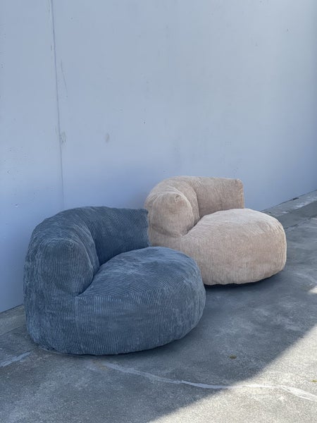 Corduroy Single Sofa with Wide Backrest DARK GREY Carousel 9