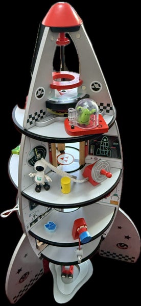 Hape Wooden Rocket Ship Carousel 1