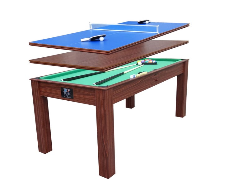 Assembled Deluxe 6 ft 3 in 1 Pool Table, Table Tennis And Dining Table64583773422082110