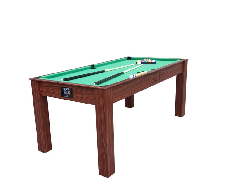 Assembled Deluxe 6 ft 3 in 1 Pool Table, Table Tennis And Dining Table64583773422082111