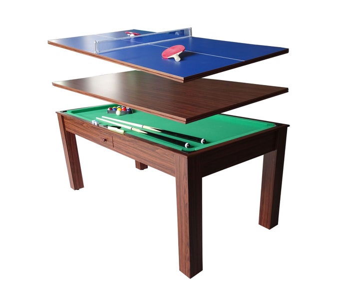 Deluxe 6 ft 3 in 1 Pool Table, Table Tennis And Dining Table (FREE SHIPPING)64305371932801110