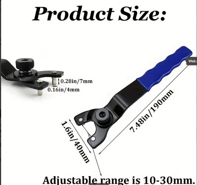 Angle Grinder Wrench - Durable Black Plastic Key Lock Tool - $10 Tools Carousel 1