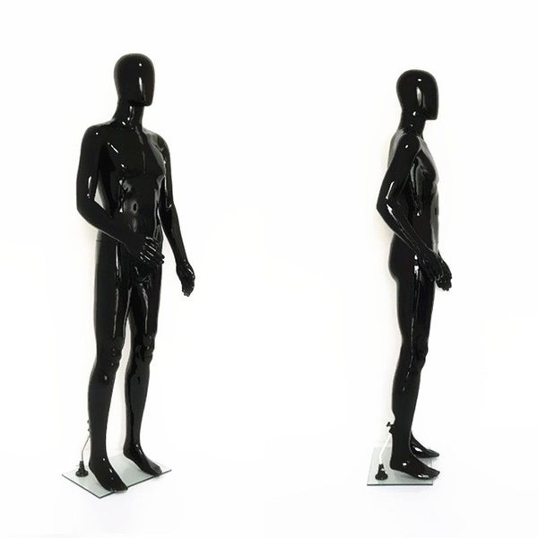 Mannequin - Male Full Body with Head 185cm GLOSSY BLACK METAL BASE Carousel 4