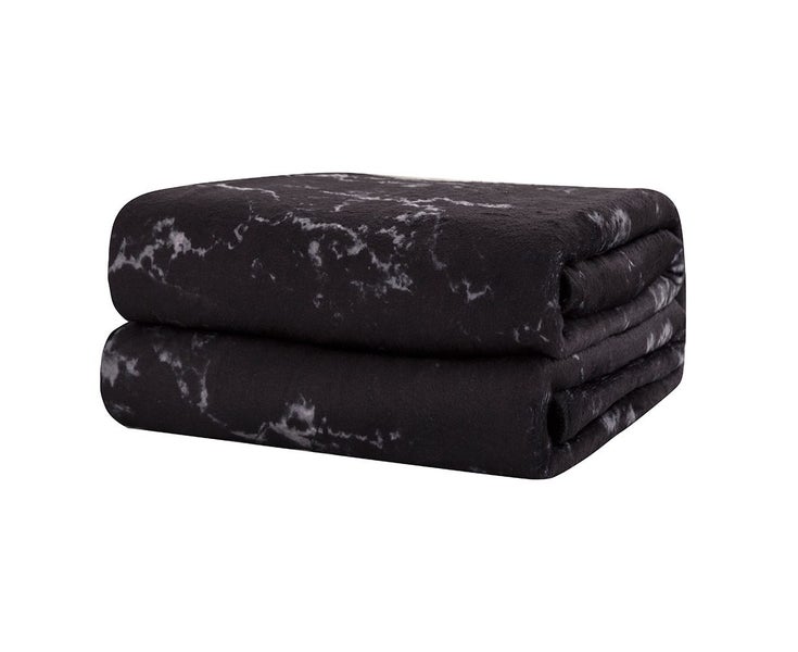 Modern Soft Polyester Black Marbling Printing Blanket Throw Bedding Quilt (15 Carousel 1