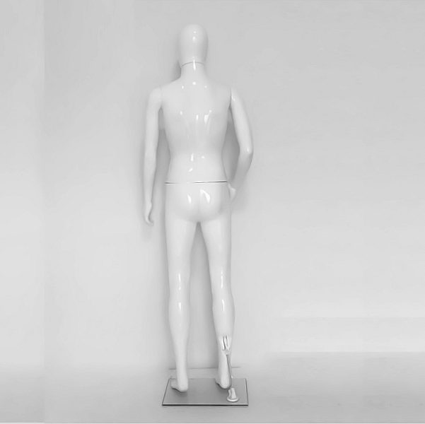 Mannequin - Male Full Body with Head 185cm GLOSSY WHITE METAL BASE Carousel 2