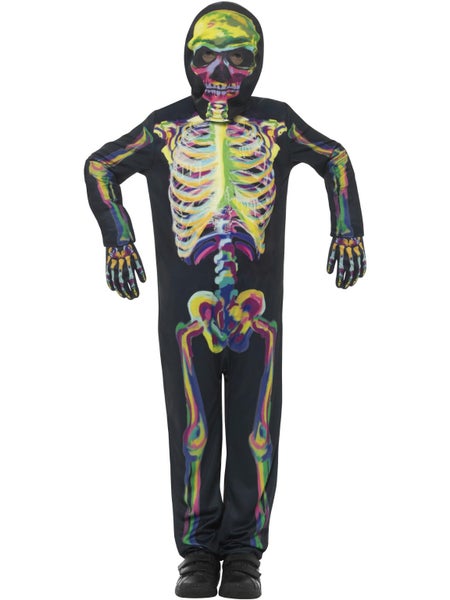 Halloween Glow in the Dark Skeleton Costume Assorted Sizes Carousel 1