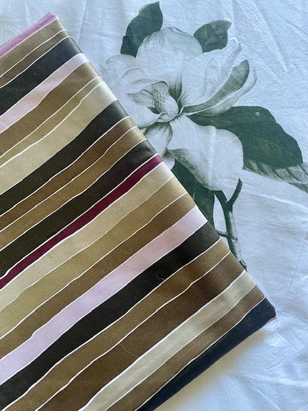 A length of gorgeous UNUSED Swiss made Striped Chintz Cotton Carousel 1