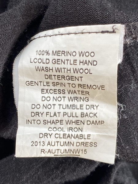 Repertoire black merino wool batwing dress NZ made Size 14 winter layering Carousel 10