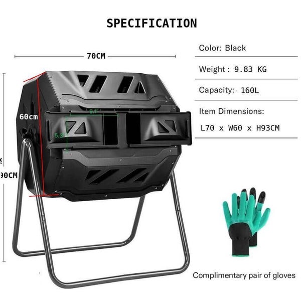 Continuous Composting Solution - Outdoor Tumbling Compost Bin Carousel 2