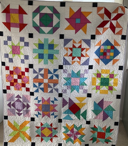 Large throw quilt Carousel 1
